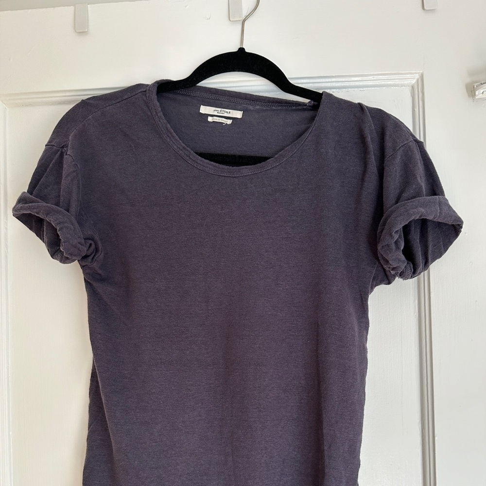 Isabel Marant Etoile Linen-Style T-Shirt, Navy, S
